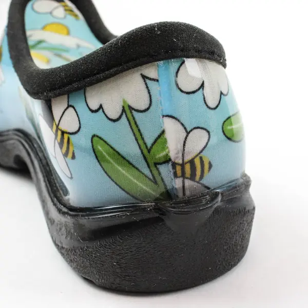 Sloggers Waterproof Rain Clogs Blue Bumble Bee Floral Women's Size 8