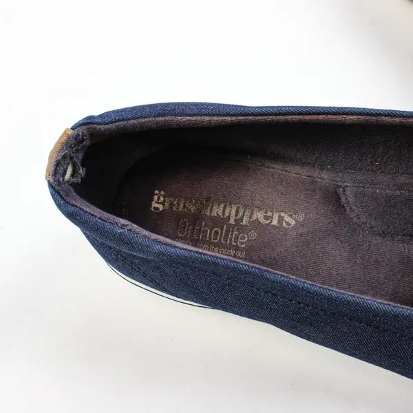 Grasshoppers Ortholite Women's Slip-On Loafers Blue White Striped 10M