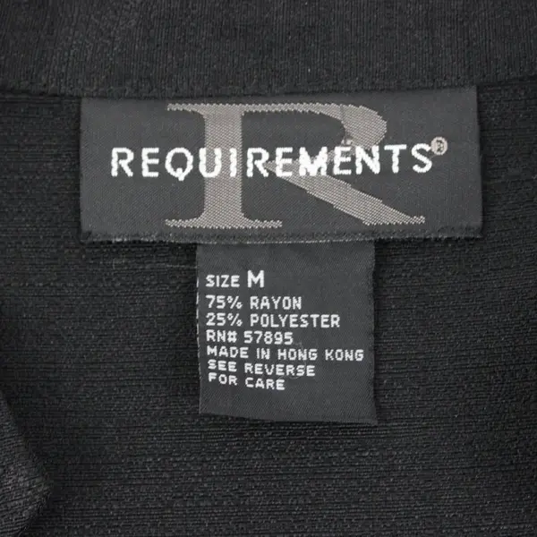 Requirements Women's Black M Jacket Half Sleeve V-Neck Button Front Business 
