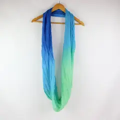 Blue Green Ombre Infinity Scarf Women's Continuous Loop Pre-Owned