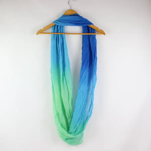 Blue Green Ombre Infinity Scarf Women's Continuous Loop Pre-Owned
