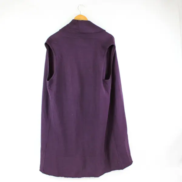 Bryn Walker XS Purple Long Sleeve Open Front Cardigan Pockets Bamboo Cotton