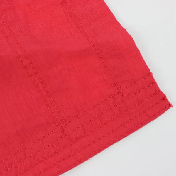 Chico's Women's Rayon Nylon Shirt Size 1 Red-Orange Open Waterfall 3/4 Sleeve
