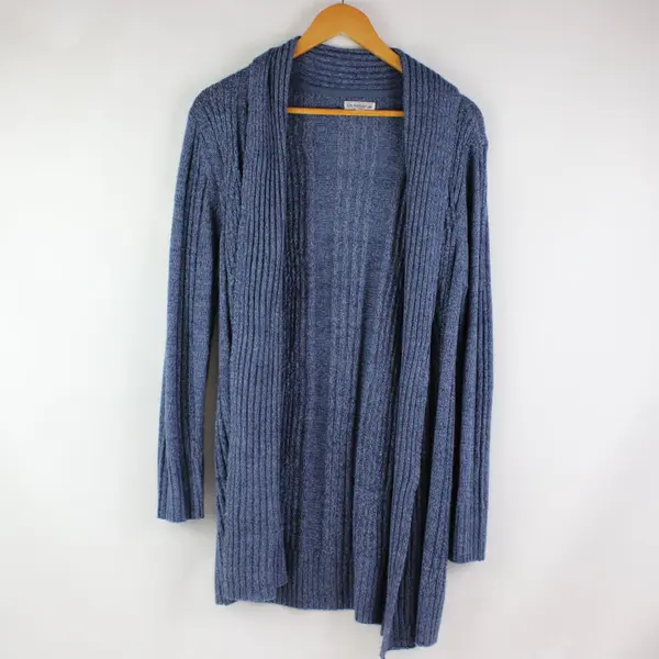 Croft & Barrow Women's Blue Knit Open Front Cardigan Size Small