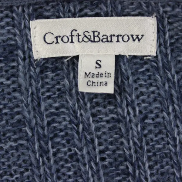 Croft & Barrow Women's Blue Knit Open Front Cardigan Size Small