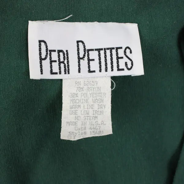 Peri Petites Women's Green Half-Sleeve One-Button Blazer Size 10