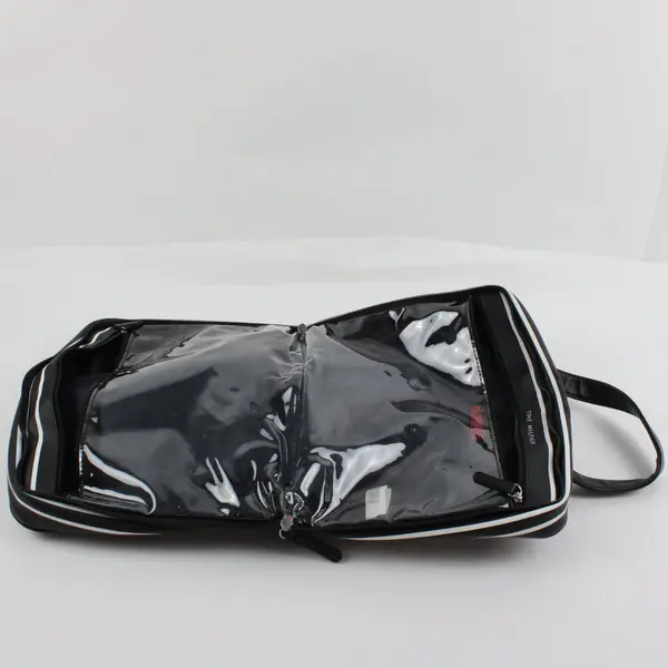 Tommy Hilfiger Black White Striped Cosmetic Bag Makeup Case