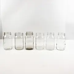 Lot of 6 Clear Glass Quart Canning Jars Ball And Kerr