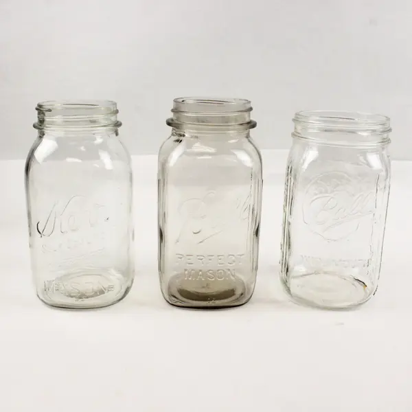 Lot of 6 Clear Glass Quart Canning Jars Ball And Kerr