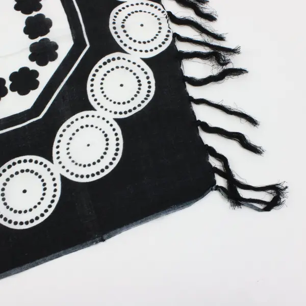 We Be Bop Black White Fish & Shell Ocean Print Shawl Scarf Wrap