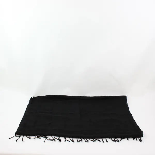 Black Sheer Rectangular Scarf Shawl with Tassel Fringe 67 x 29 in