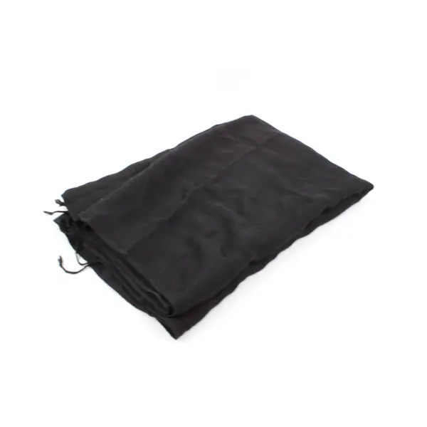 Black Sheer Rectangular Scarf Shawl with Tassel Fringe 67 x 29 in