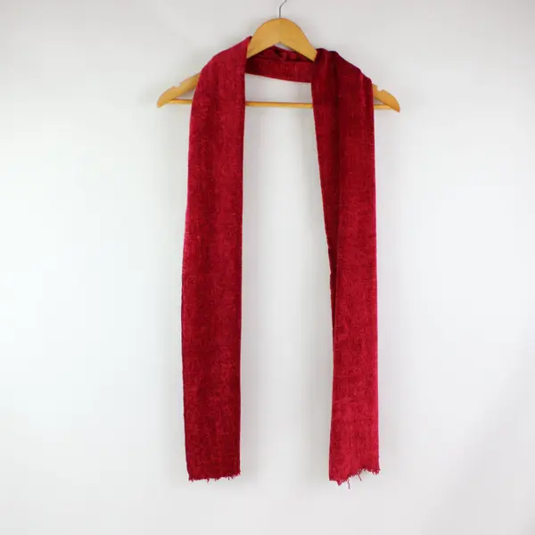 Red Velvet Knit Scarf 72.5 x 11.5 Inches Women's Accessory