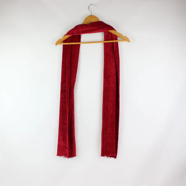 Red Velvet Knit Scarf 72.5 x 11.5 Inches Women's Accessory