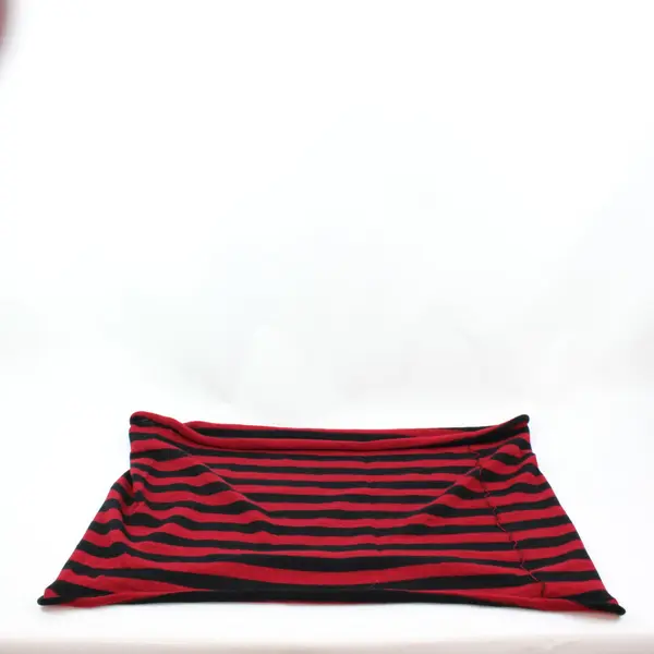 Red Black Striped Knit Infinity Scarf 29 x 22 in Women's Winter/Fall Accessory 