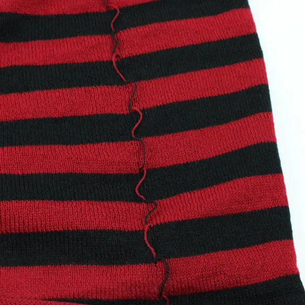 Red Black Striped Knit Infinity Scarf 29 x 22 in Women's Winter/Fall Accessory 