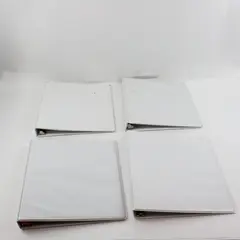 Lot of 4 White 1-Inch 3-Ring Binders Office School Documents FLAWED