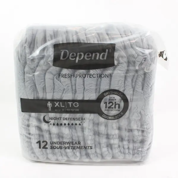 Lot of 4 Depend Night Defense XL Incontinence Underwear 48 Count Total 