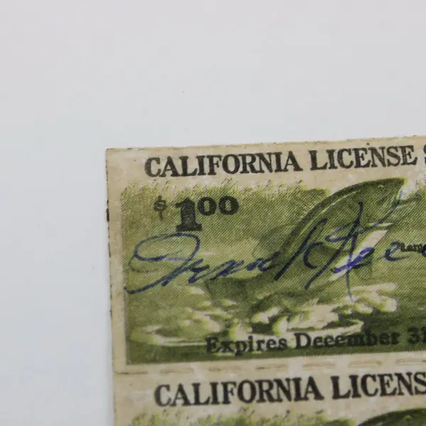 California Fishing License Stamps $1.00 Pair Expires Dec 31 1959