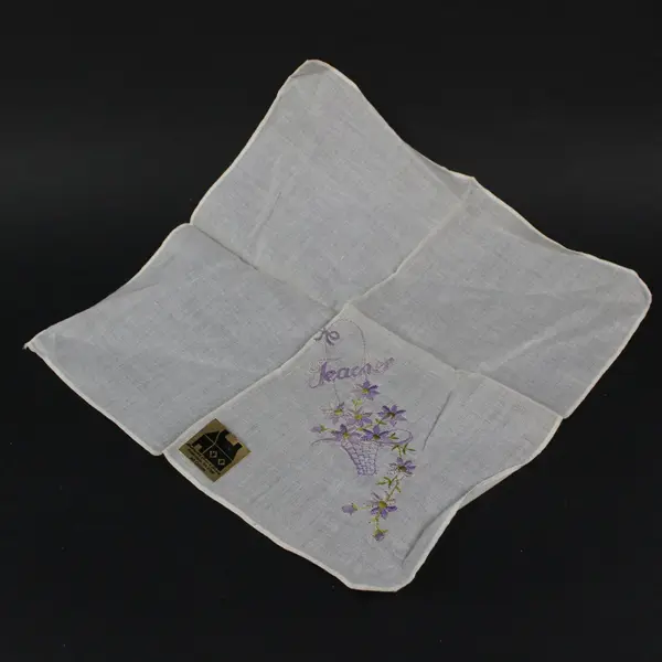 House of Hudson Lot of 2 Teacher Grandma Embroidered Floral Handkerchiefs
