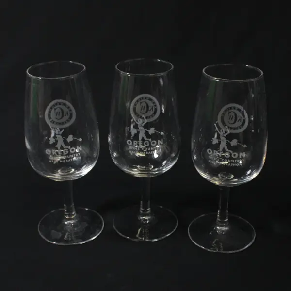 Lot of 3 Ken Wright Cellars Clear Glass Pinot Noir Wine Glasses 7" Tall
