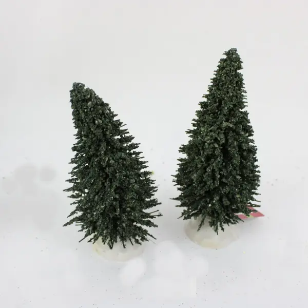 Holiday Time Lot of Approx 15 Miniature Bottle Brush Christmas Trees Green White