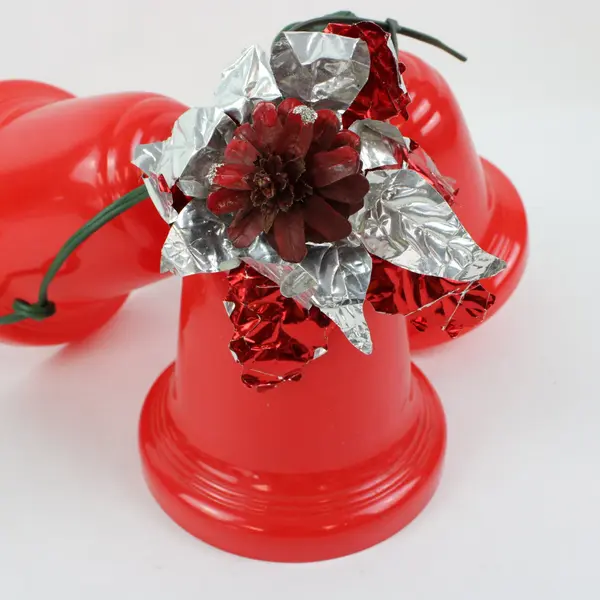 Lot of 3 Red Christmas Bell Shaped Lights Holiday Seasonal Decor