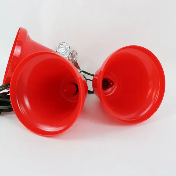 Lot of 3 Red Christmas Bell Shaped Lights Holiday Seasonal Decor