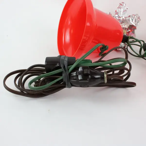 Lot of 3 Red Christmas Bell Shaped Lights Holiday Seasonal Decor