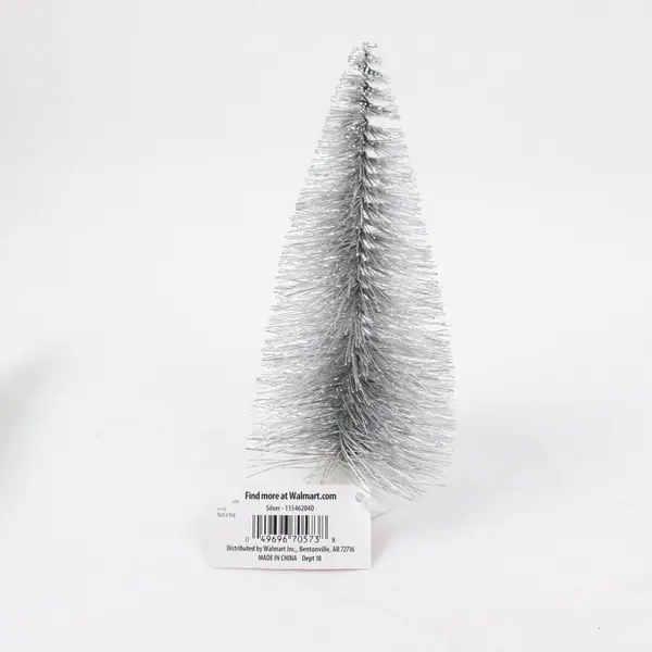 Mini Christmas Bottle Brush Trees Set of 4 Red Green Blue Silver Walmart