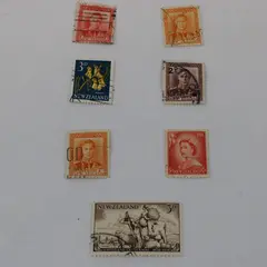 Lot of 7 Used New Zealand Stamps 1938-1960s Mixed Set