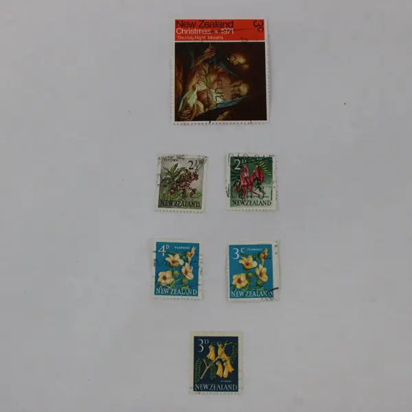 Lot of 6 New Zealand Postage Stamps 1960s-1971 Used