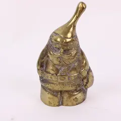 Unbranded Metal Santa Gnome Bell Figurine Holiday Decor