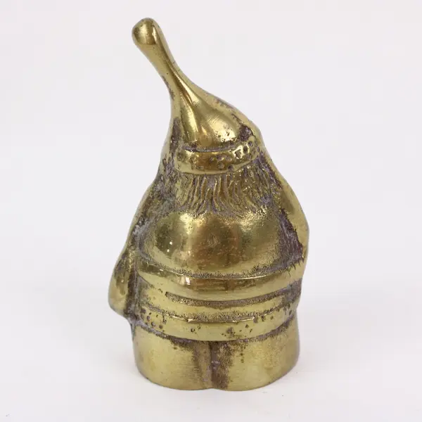 Unbranded Metal Santa Gnome Bell Figurine Holiday Decor