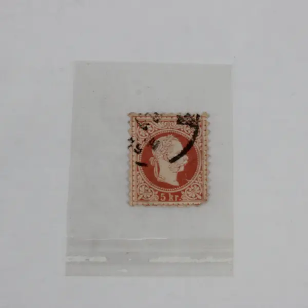 Austria 1867 5 Kr Franz Joseph I Used Postage Stamp Heavy Cancel