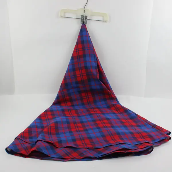 80 Inch Round Tablecloth Red Blue Plaid Indoor Outdoor Pre-Owned