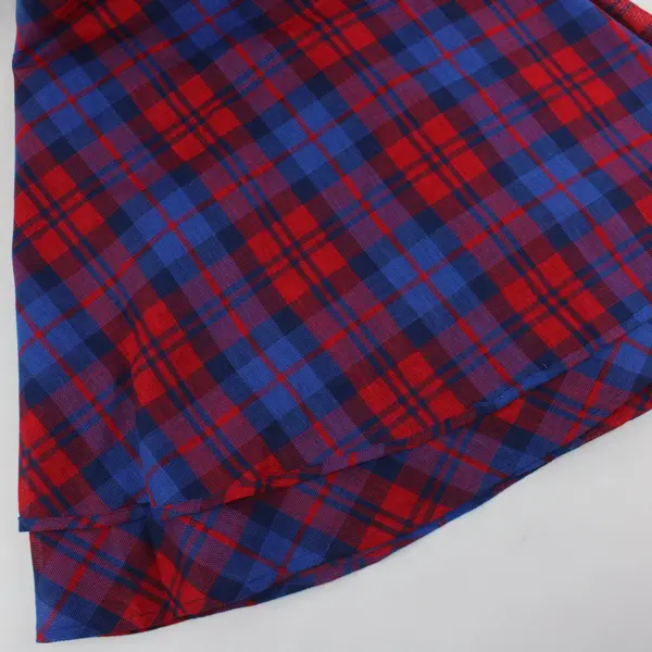 80 Inch Round Tablecloth Red Blue Plaid Indoor Outdoor Pre-Owned