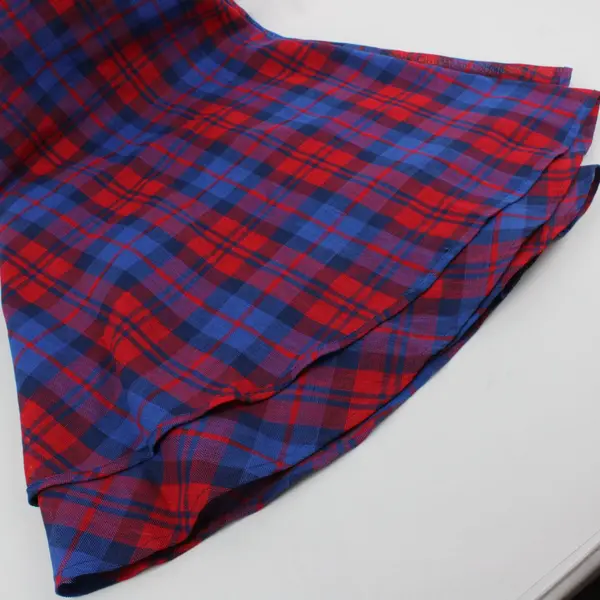 80 Inch Round Tablecloth Red Blue Plaid Indoor Outdoor Pre-Owned