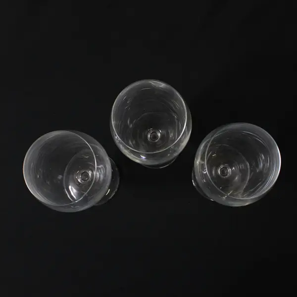 Lot of 3 Carnegie Vintage 1990s Crystal Wine Glasses Clear Stemware, 7.4"