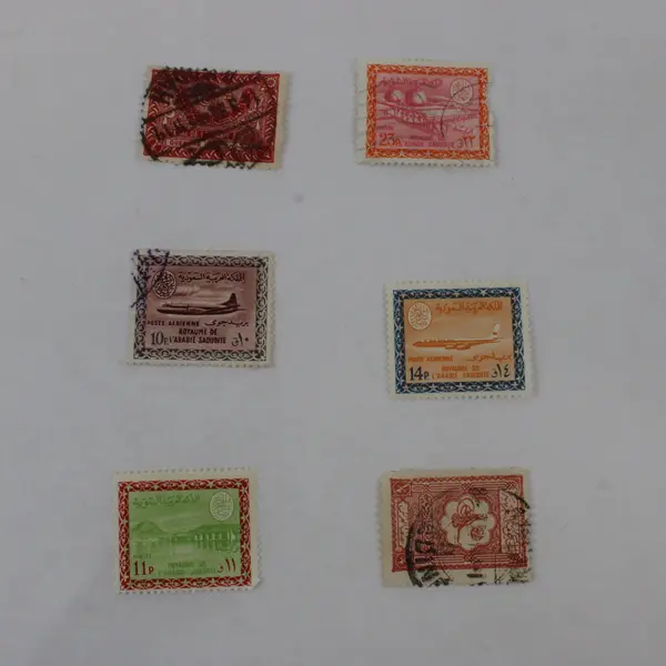 Lot of 6 Used Saudi Arabia Postage Stamps 1940s-1960s Used