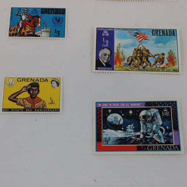 Lot of 7 Mint Hinged Grenada Commemorative Stamps 1969-1972