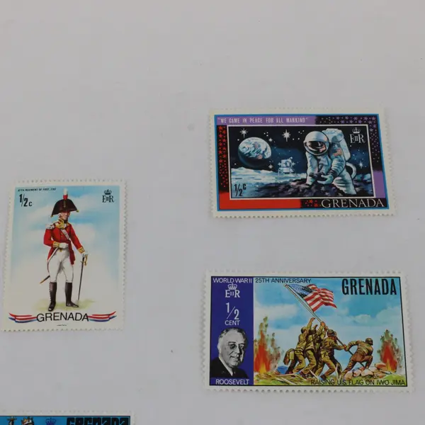 Lot of 7 Mint Hinged Grenada Commemorative Stamps 1969-1972