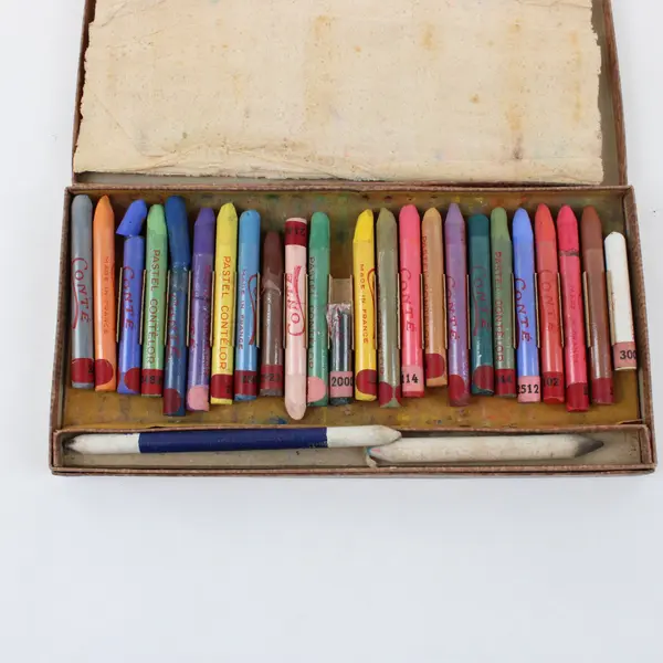 Vintage Conte Pastels Contélor Oil Pastel Set of 24 Artist Drawing Supplies