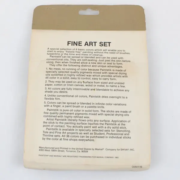 VTG Markal Shiva Artists Paintstik Set for Fabric Decorating NEW SEALED