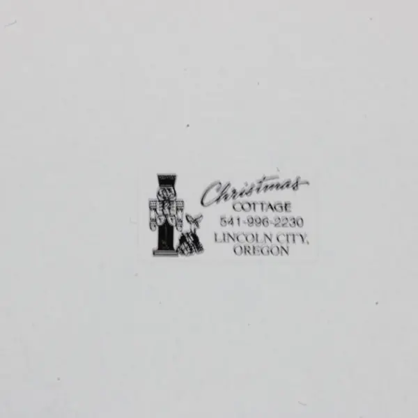 Christmas Cottage 2012 Glass Christmas Ornament White Pink Green Ribbon Boxed