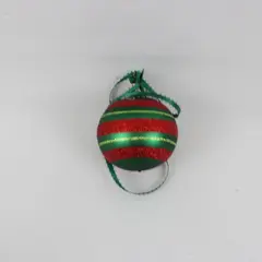 2020 Red Green Glitter Christmas Tree Ornament Round