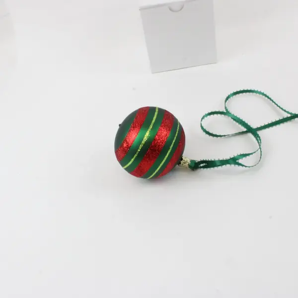 2020 Red Green Glitter Christmas Tree Ornament Round