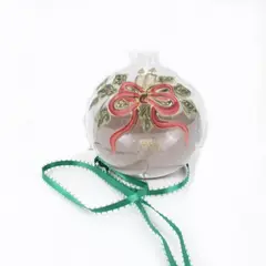Hand Painted Glass Christmas Ornament Santa