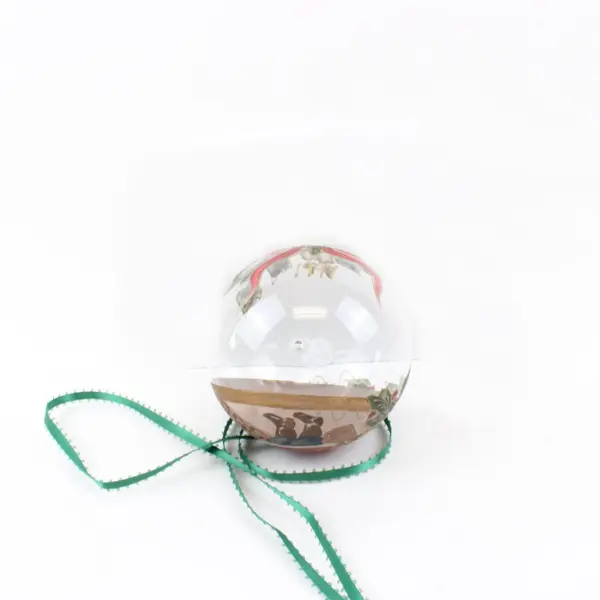Hand Painted Glass Christmas Ornament Santa
