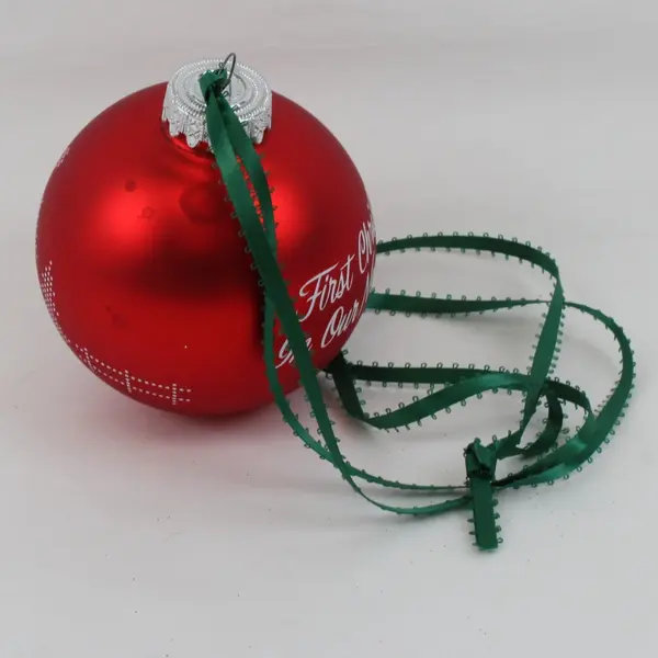First Christmas In Our New Home 1996 Red Ball Ornament House Tree